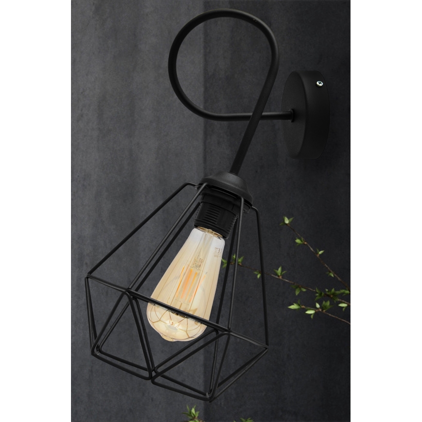 Iluminação de parede KARO 3xE27/15W/230V preta