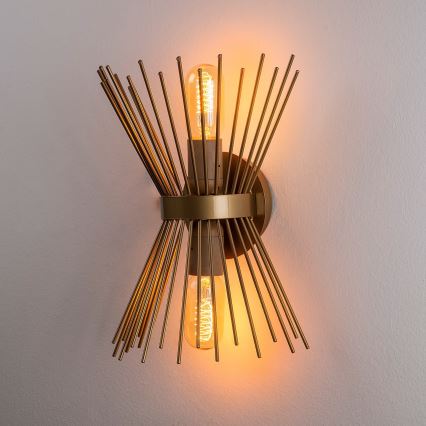 Iluminação de parede KIRPI 2xE27/40W/230V dourada