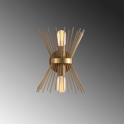 Iluminação de parede KIRPI 2xE27/40W/230V dourada