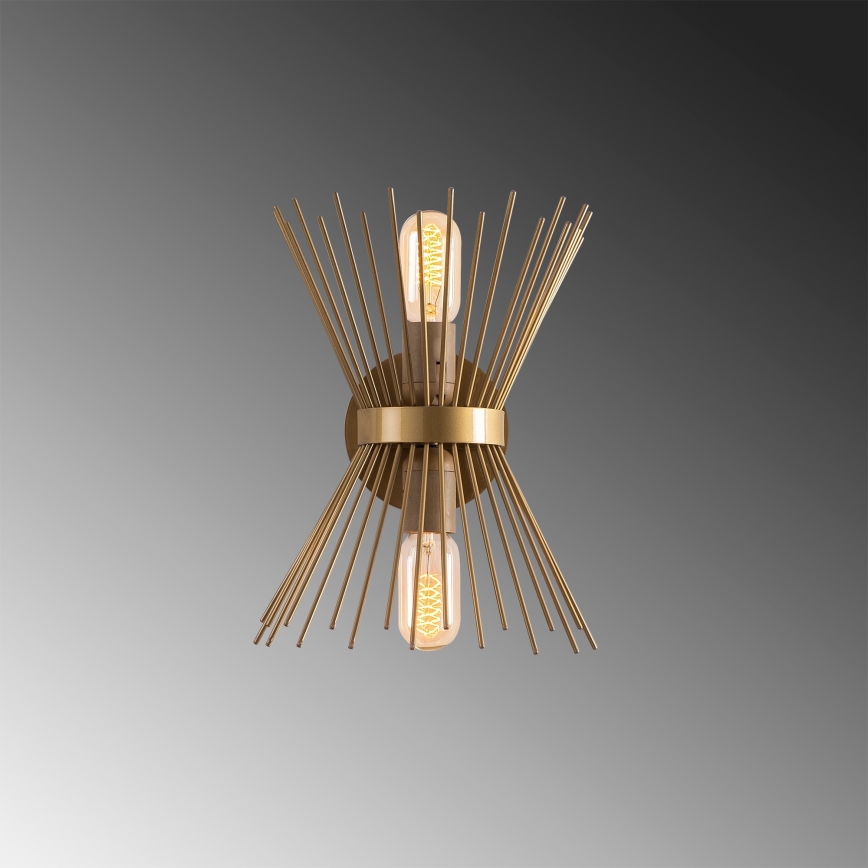Iluminação de parede KIRPI 2xE27/40W/230V dourada