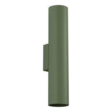 Iluminação de parede LAGOS 2xGU10/10W/230V verde