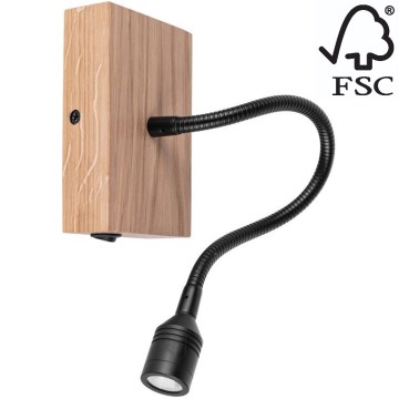 Iluminação de parede LECTOR LED/2,5W/230V carvalho – FSC certificado