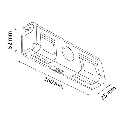 Iluminação de parede LED com sensor LED/3xAA/4,5V