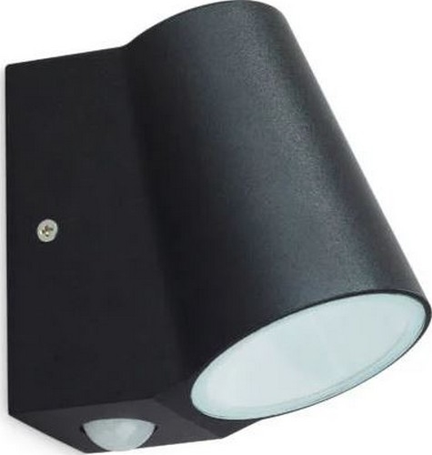 Iluminação de parede LED exterior com sensor BUNOL LED/6W/230V IP44 preto