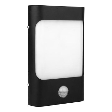 Iluminação de parede LED exterior com sensor CORDOBA LED/9W/230V IP44 preto