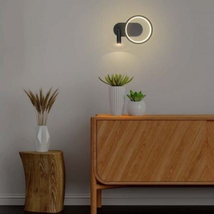 Iluminação de parede LED LED/14W/230V 4000K preto