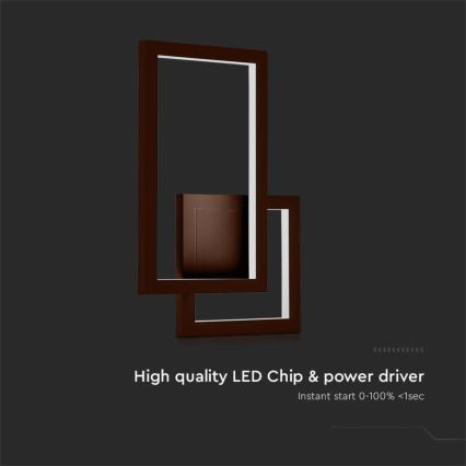 Iluminação de parede LED LED/20W/230V 3000K castanho