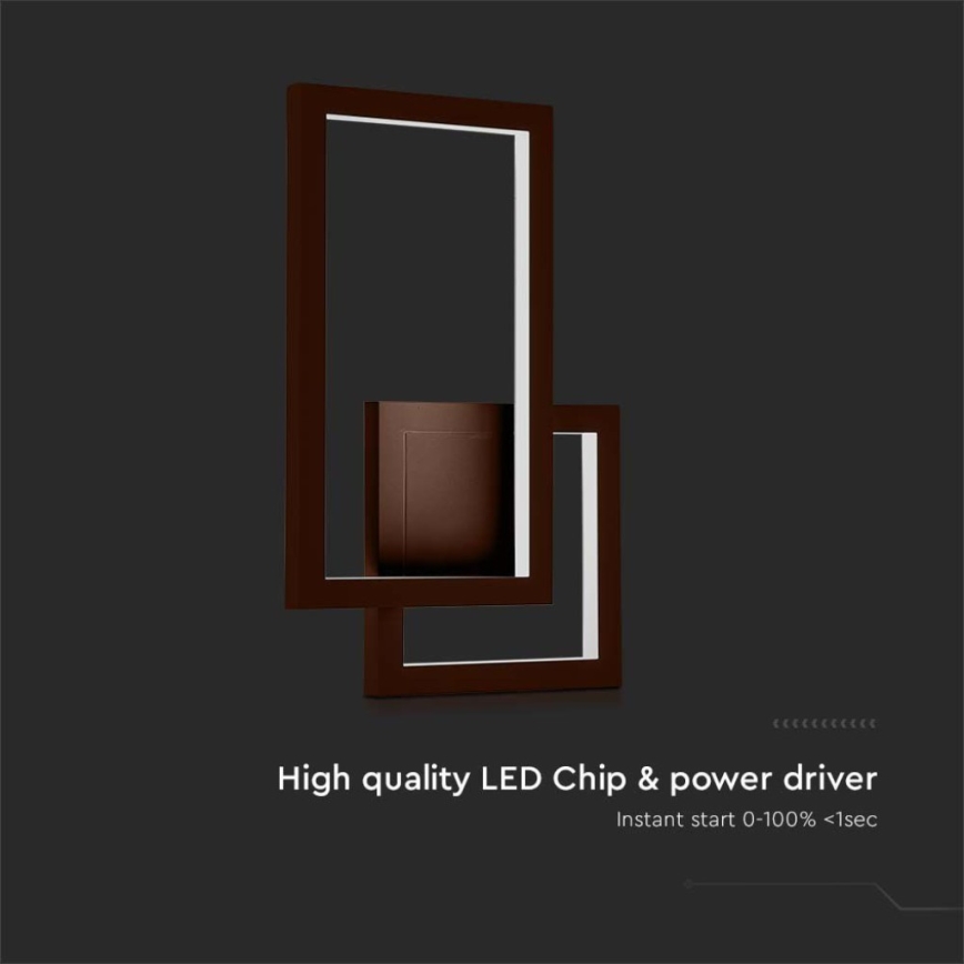 Iluminação de parede LED LED/20W/230V 3000K castanho
