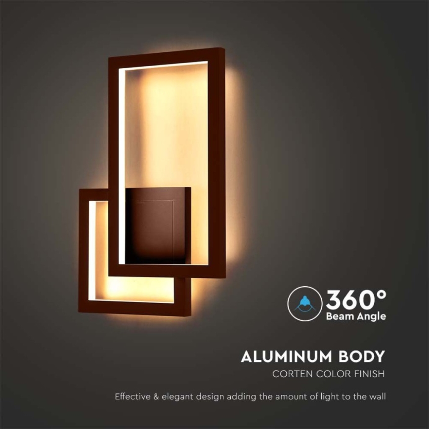 Iluminação de parede LED LED/20W/230V 3000K castanho