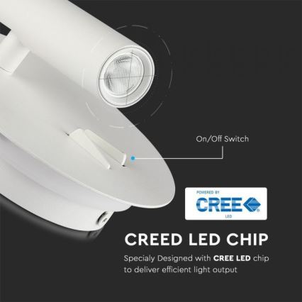 Iluminação de parede LED LED/3W/230V + LED/6W/230V 3000K branco