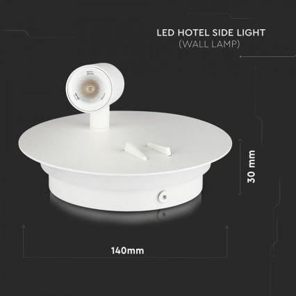 Iluminação de parede LED LED/3W/230V + LED/6W/230V 3000K branco
