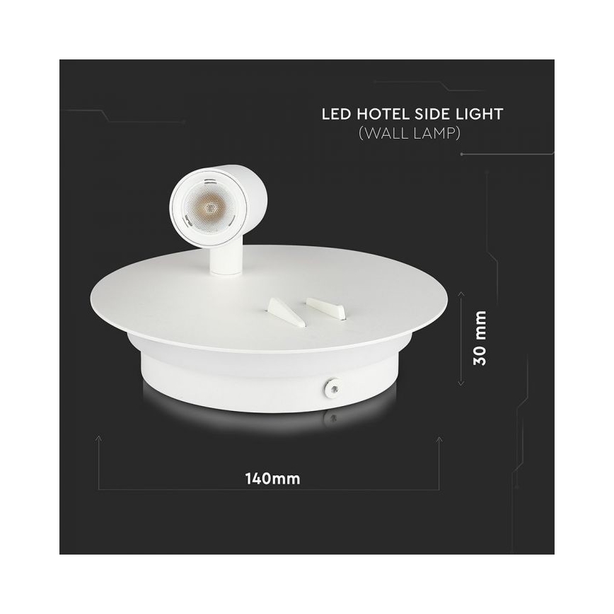 Iluminação de parede LED LED/3W/230V + LED/6W/230V 3000K branco