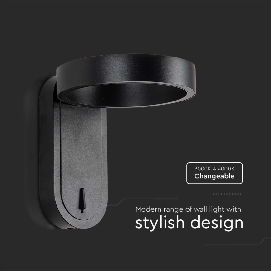 Iluminação de parede LED LED/5W/230V 3000K/4000K preto