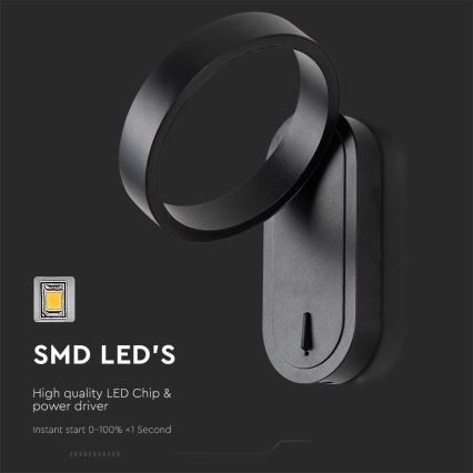 Iluminação de parede LED LED/5W/230V 3000K/4000K preto