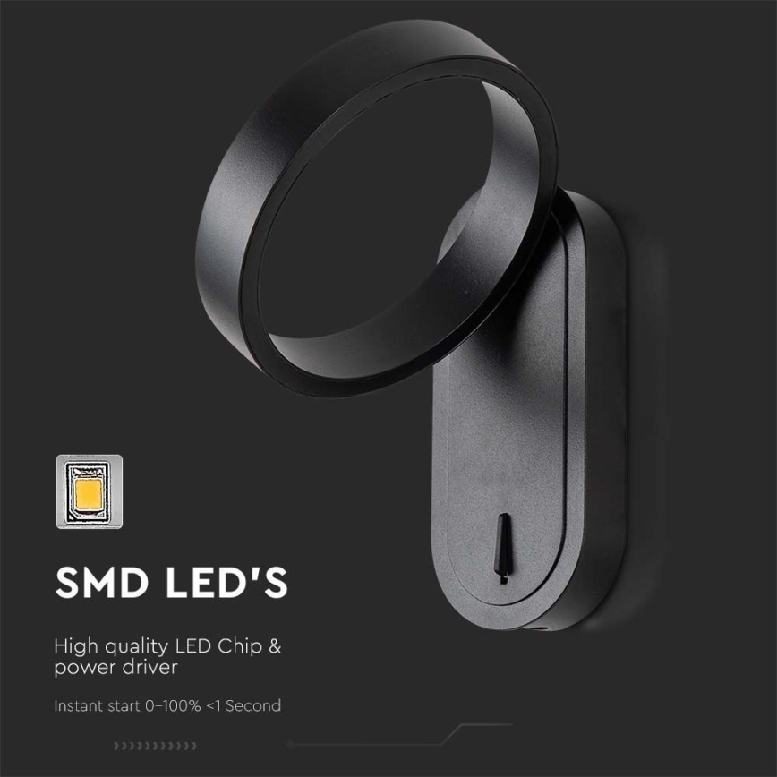 Iluminação de parede LED LED/5W/230V 3000K/4000K preto
