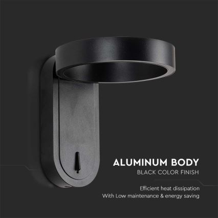 Iluminação de parede LED LED/5W/230V 3000K/4000K preto