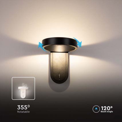 Iluminação de parede LED LED/5W/230V 3000K/4000K preto