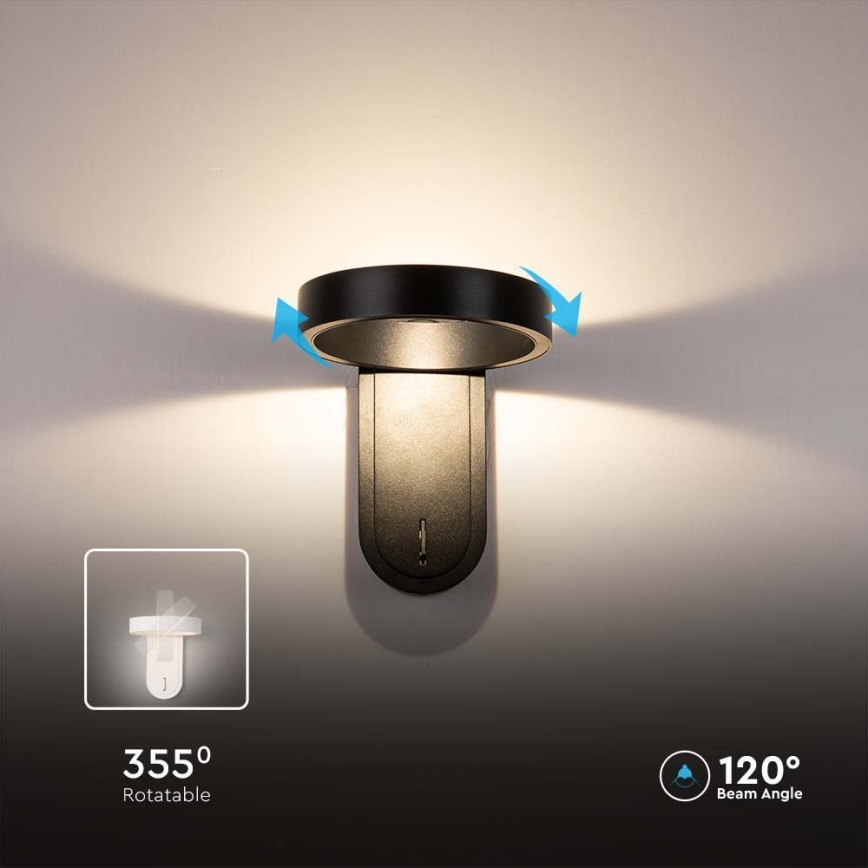 Iluminação de parede LED LED/5W/230V 3000K/4000K preto