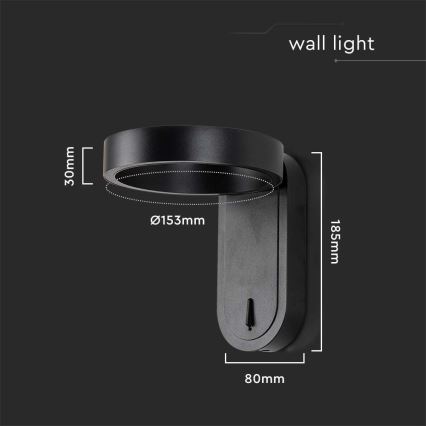 Iluminação de parede LED LED/5W/230V 3000K/4000K preto