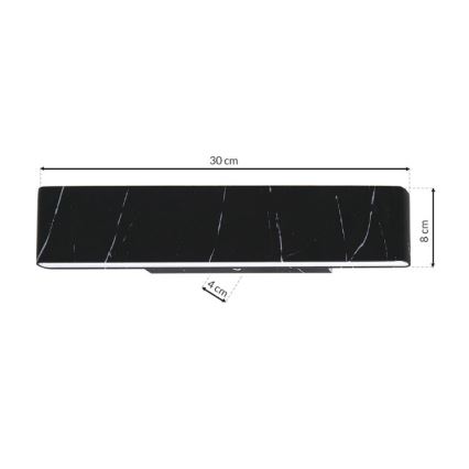 Iluminação de parede LED PIERCE LED/12W/230V 30 cm preta