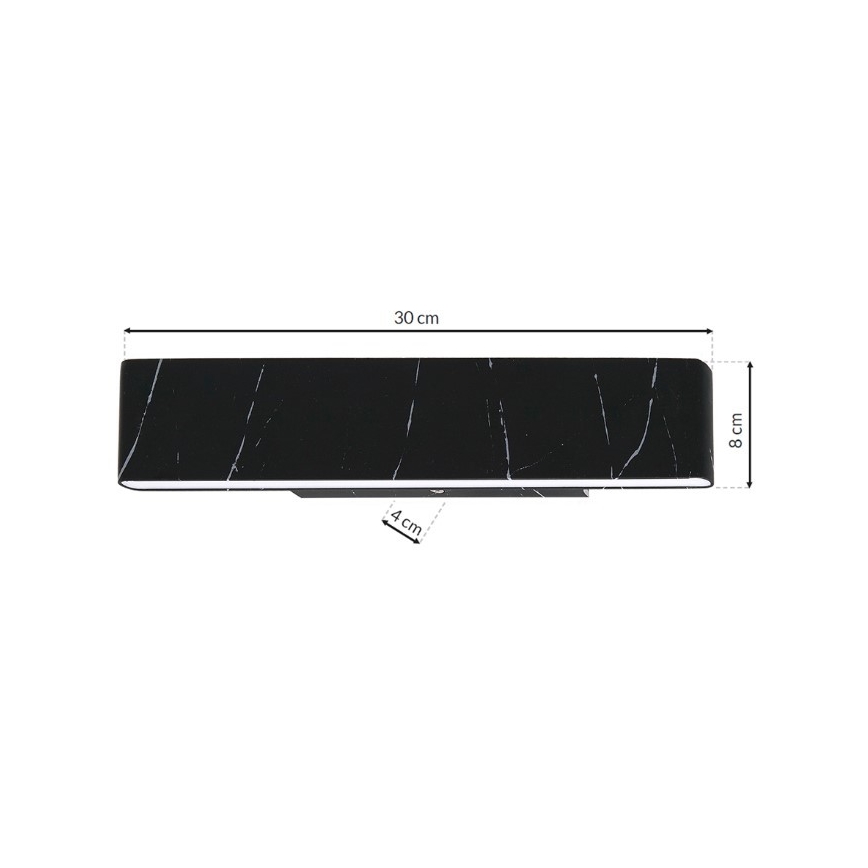 Iluminação de parede LED PIERCE LED/12W/230V 30 cm preta