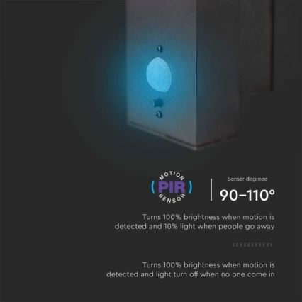Iluminação de parede LED solar para exterior com sensor  LED/5,5W/3,7V 3000K IP54 2000 mAh