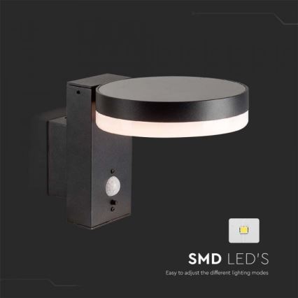 Iluminação de parede LED solar para exterior com sensor  LED/5,5W/3,7V 3000K IP54 2000 mAh