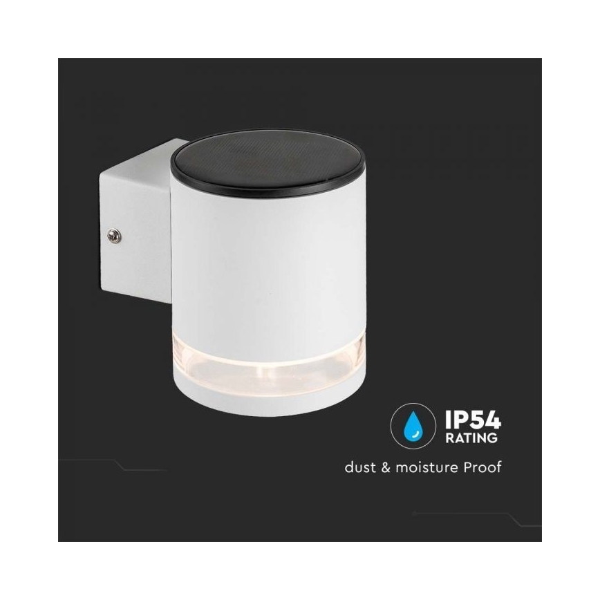 Iluminação de parede LED solar para exterior LED/1W/3,7V 3000K IP54 1200 mAh branco