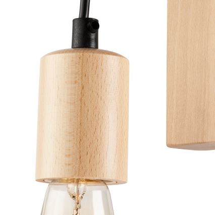 Iluminação de parede LEON 1xE27/60W/230V faia - FSC certificado
