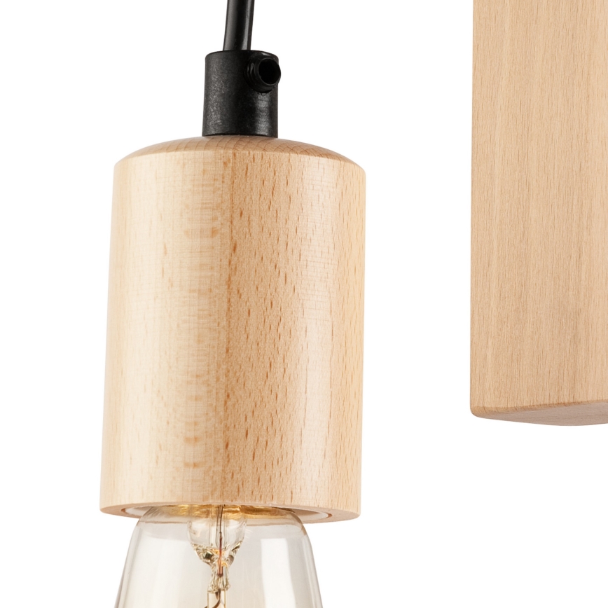 Iluminação de parede LEON 1xE27/60W/230V faia - FSC certificado