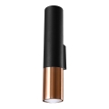Iluminação de parede LOOPEZ 2xGU10/10W/230V preto/cobre