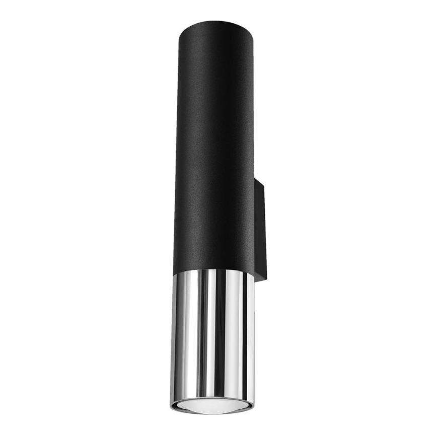 Iluminação de parede LOOPEZ 2xGU10/10W/230V preto/cromado brilhante