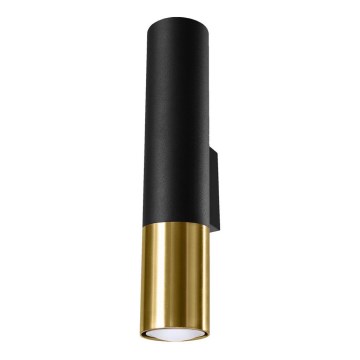 Iluminação de parede LOOPEZ 2xGU10/10W/230V preto/dourado