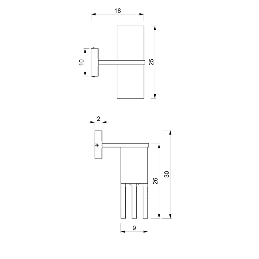 Iluminação de parede MALM 1xE27/60W/230V