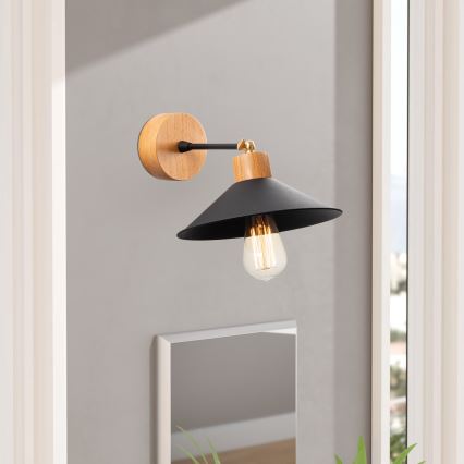 Iluminação de parede MANAVGAT 1xE27/40W/230V castanho/preto