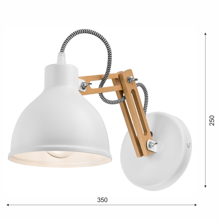 Iluminação de parede MARCELLO 1xE27/60W/230V faia