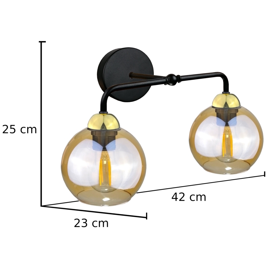 Iluminação de parede MELLE GOLD 2xE27/60W/230V