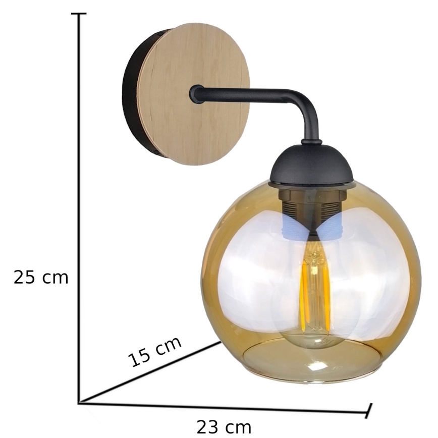 Iluminação de parede MELLE WOOD 1xE27/60W/230V