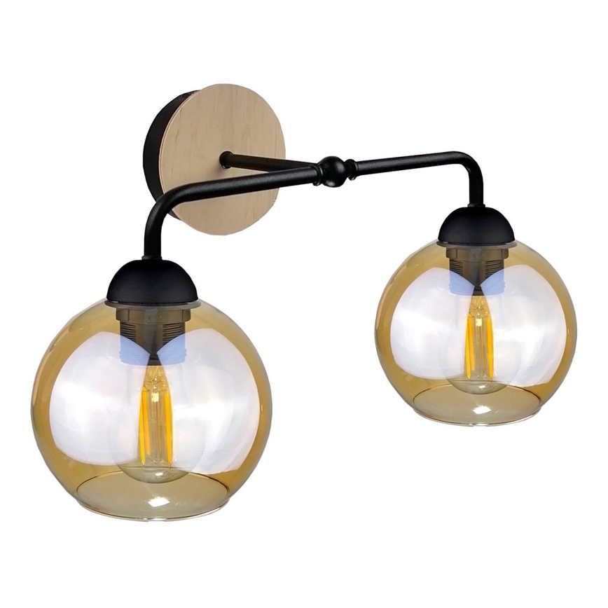 Iluminação de parede MELLE WOOD 2xE27/60W/230V