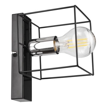 Iluminação de parede MIKA 1xE27/60W/230V preto/cromado brilhante