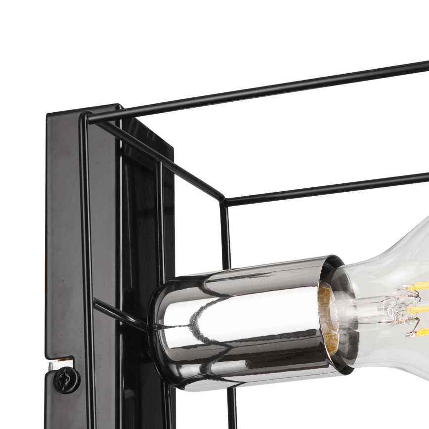 Iluminação de parede MIKA 1xE27/60W/230V preto/cromado brilhante