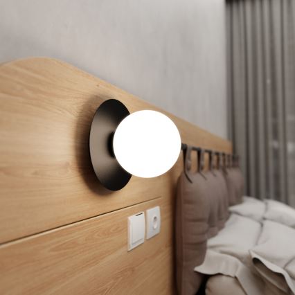 Iluminação de parede MINERVA 1xE14/10W/230V preto