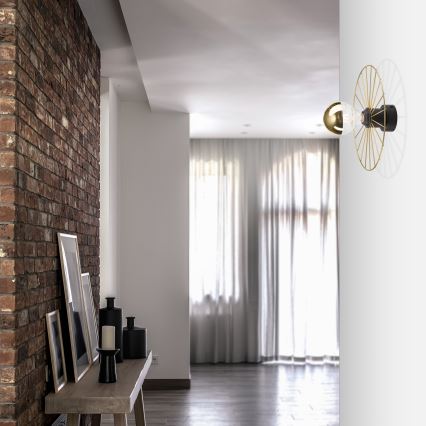 Iluminação de parede MONTANA 1xE27/15W/230V diâmetro 30 cm dourado