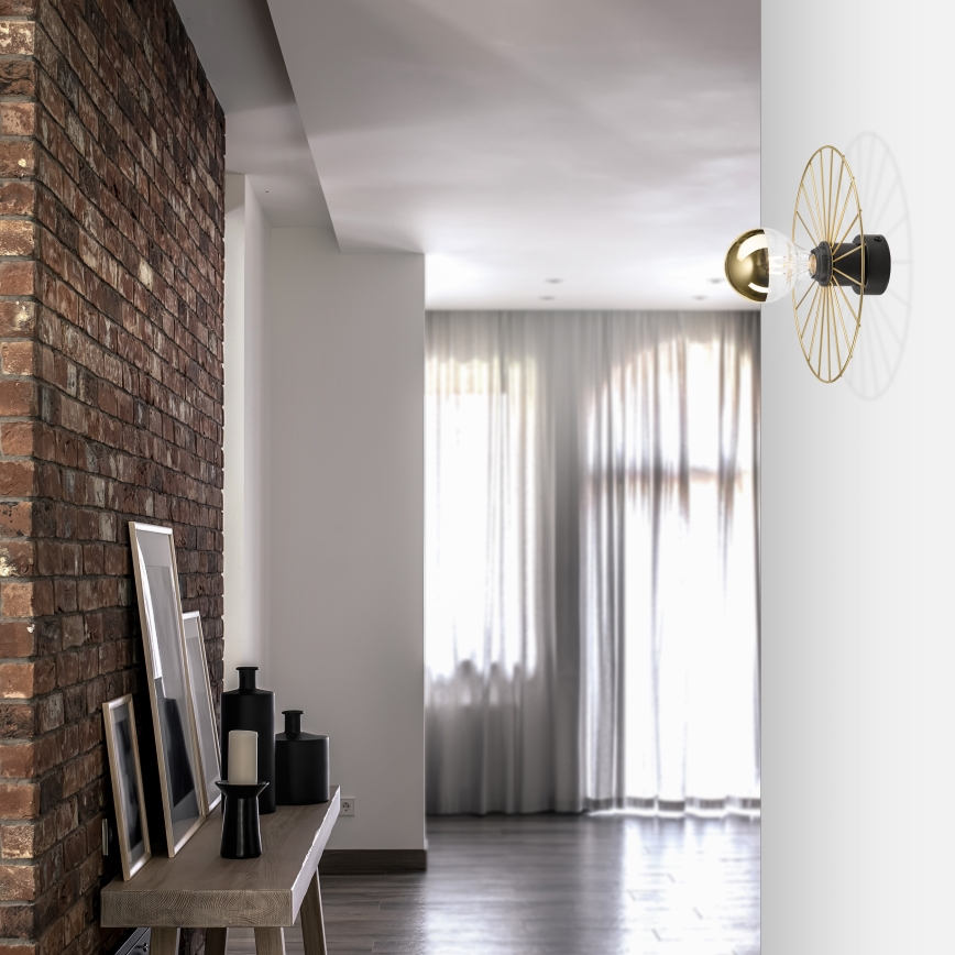 Iluminação de parede MONTANA 1xE27/15W/230V diâmetro 30 cm dourado