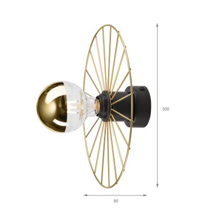 Iluminação de parede MONTANA 1xE27/15W/230V diâmetro 30 cm dourado