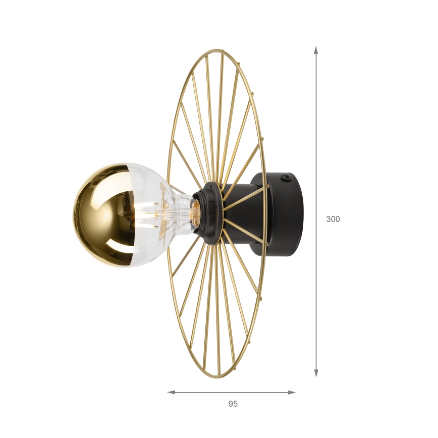 Iluminação de parede MONTANA 1xE27/15W/230V diâmetro 30 cm dourado