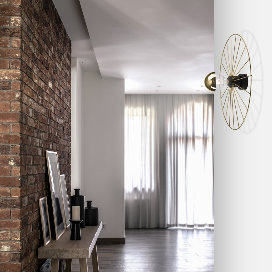Iluminação de parede MONTANA 1xE27/15W/230V diâmetro 45 cm dourado