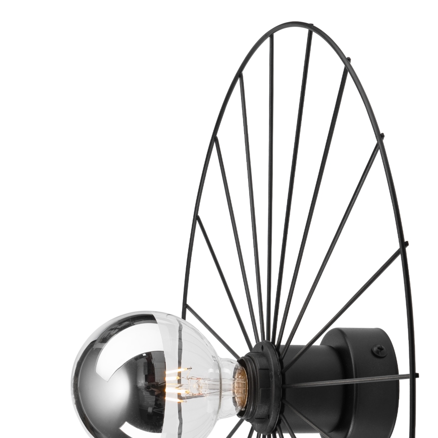 Iluminação de parede MONTANA 1xE27/15W/230V diâmetro 45 cm preto