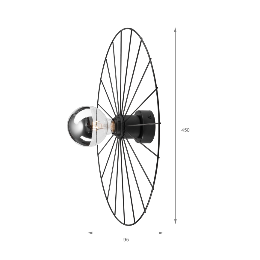 Iluminação de parede MONTANA 1xE27/15W/230V diâmetro 45 cm preto