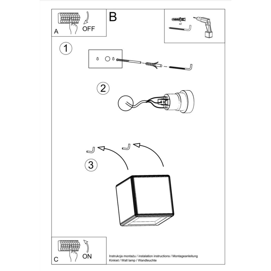 Iluminação de parede NESTA 1xE27/60W/230V